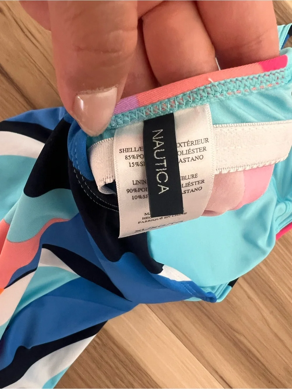 NWOT Nautica Women’s Swim Tankini Top Multicolor Racerback Size XL